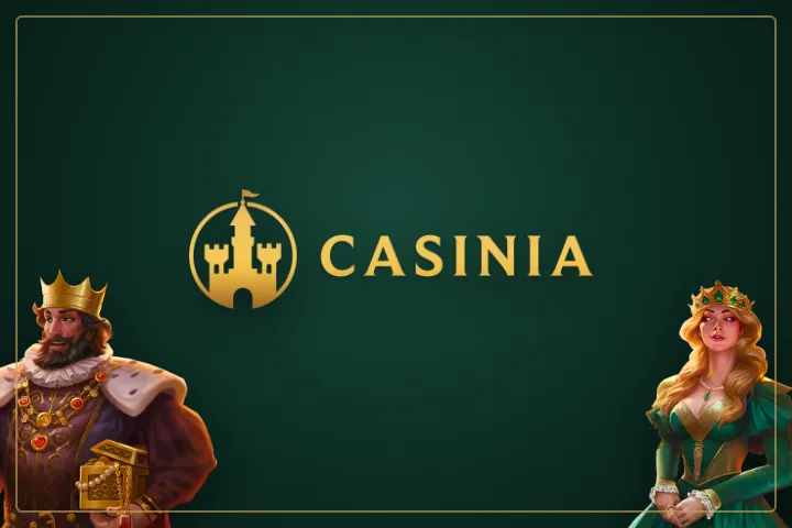 O nas: casino Casinia casino Casinia – złoty zamek z logo Casinia między królem a królową na zielonym tle z celtycką wstęgą